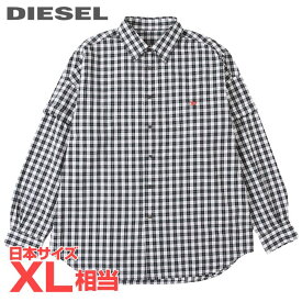 ■DIESEL ディーゼル メンズ■チェック柄 ダブルスリーブ オーバーサイズ 長袖コットンシャツ【S-DOUBLER】【サイズM】【2サイズ程大きめのサイズ感】【ブラック】die-m-t-f4-34f 《メーカー希望小売価格30,800円》【srt35kr】【u8v9rf】