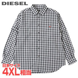 ■DIESEL ディーゼル メンズ■チェック柄 ダブルスリーブ オーバーサイズ 長袖コットンシャツ【S-DOUBLER】【サイズXXL】【2サイズ程大きめのサイズ感】【ブラック】die-m-t-f4-34m 《メーカー希望小売価格30,800円》【srt35kr】【u8v9rf】