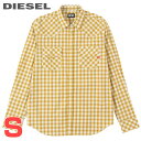 【30%OFFクーポンあり】■DIESEL ディーゼル メンズ■チェック柄 ワンポイントロゴ刺繍 長袖ウエスタンシャツ【S-EAST-LONG-CL】【サイズS】【マスタードイエロー】die-m-t-f4-381 《メーカー希望小売価格27,500円》【srt35kr】