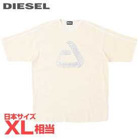 ■DIESEL ディーゼル メンズ■パフプリント ウォッシュ加工 ルーズフィット 半袖Tシャツ カットソー【T-HON】【サイズL】【1サイズ程大きめのサイズ感】【ホワイト】die-m-t-f4-4vr 《メーカー希望小売価格31,900円》