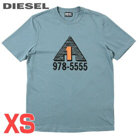 ■DIESEL ディーゼル メンズ■プリント ワンポイント刺繍ロゴ 半袖Tシャツ カットソー【T-JUST-C8】【サイズXS】【グレー系】die-m-t-f4-486 《メーカー希望小売価格11,000円》