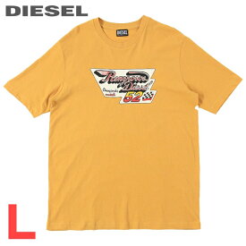 ■DIESEL ディーゼル メンズ■グラフィックプリント コットン クルーネック 半袖Tシャツ カットソー【T-JUST-C15】【サイズL】【オレンジ】die-m-t-f4-4cm 《メーカー希望小売価格11,000円》
