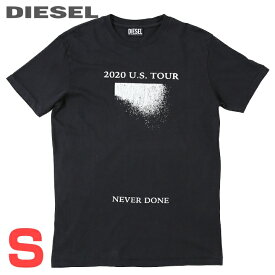 ■DIESEL ディーゼル メンズ■ウォッシュ加工 クラック加工プリント ヴィンテージ感 半袖Tシャツ カットソー【T-DIEGOR-C15】【サイズS】【ブラック】die-m-t-f4-4rc 《メーカー希望小売価格13,200円》