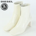 ★DIESEL ディーゼル レディース★B品 訳あり 牛革 本革 サイドジップアップ パテントレザーアンクルブーツ 靴【D-MIL…