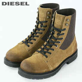 ■DIESEL ディーゼル メンズ■牛革 本革 レースアップ ヌバックレザーコンバットブーツ 靴【D-ALABHAMA-BT】【日本サイズ25.5〜28.5】【ブラウン系】die-m-k-f8-002 《_メーカー希望小売価格47,300円》