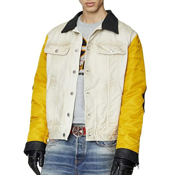 楽天市場】□DIESEL ディーゼル メンズ□異素材切替 デニム フェイク 