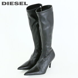 ★DIESEL ディーゼル レディース★フェイクレザー ピンヒール ハイヒールロングブーツ 靴【D-VENUS-KBT】【日本サイズ23.0〜26.0】【ブラック】die-l-k-f8-310 《_メーカー希望小売価格73,700円》