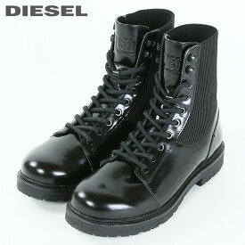 ■DIESEL ディーゼル メンズ■牛革 本革 レースアップ レザーコンバットブーツ 靴【D-ALABHAMA BT】【日本サイズ26.5〜28.5】【ブラック】die-m-k-f8-008 《_メーカー希望小売価格47,300円》