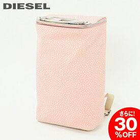 ★DIESEL ディーゼル レディース★オーバルDロゴ 牛革 本革 ユーズド感シボ加工 リュック バックパック 鞄【1DR-BACKPACK】【サイズUNI】【ピンク】die-l-a-f8-b34 《_メーカー希望小売価格83,600円》