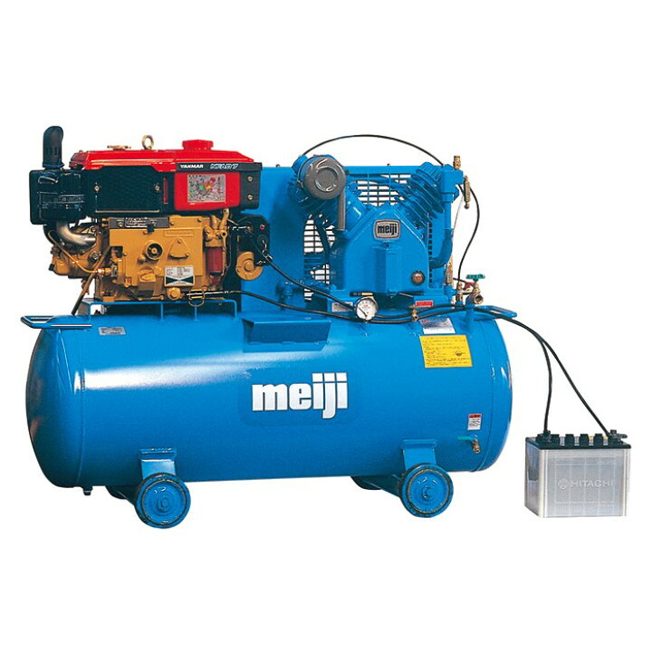 楽天市場】エアーコンプレッサー 5馬力 明治機械 GKEH-37CYE レシプロ  