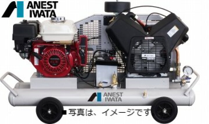 楽天市場】アネスト岩田 5馬力 エンジンコンプレッサー PLUE37C-10 
