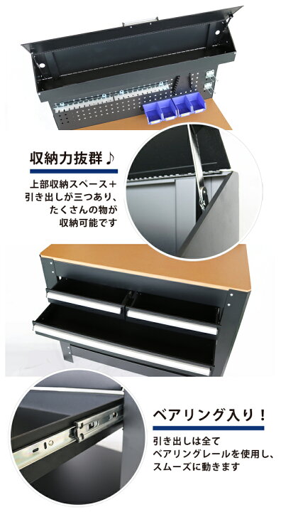楽天市場】ワークテーブル バックボード付 W1155×D635×H1590mm 作業台 