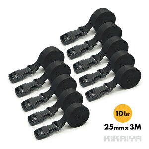 �ג��߃x���g 10�{�Z�b�g ��25mm 3M �����^�b�`�� �����o�b�N�� �ג��o���h �Œ�x���g �A�E�g�h�A �L�����v �����z�� ���� �^�� �ו���h�~ SET-NB-3 KIKAIYA