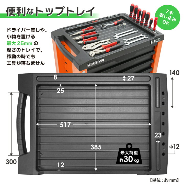 楽天市場】【セットでおトク】ツールキャビネット ツールワゴン 6段 
