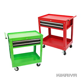 ツールワゴン キャスター付き レッド グリーン ツールカート 引き出し スチールワゴン 移動ワゴン 台車 工具 収納 ガレージ TCH-RB KIKAIYA