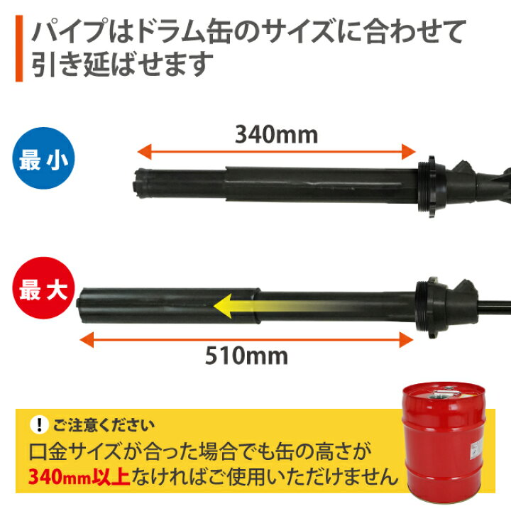 楽天市場】オイルポンプ ドラム缶用 ギアオイルポンプ 手動式 20L・25L 