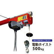 電動ホイスト 500kg 最大揚程12m 電動ウインチ ウィンチ 家庭用 100V HH-500 KIKAIYA