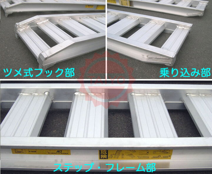 楽天市場】3t/セット【全長3000・有効幅400(mm)】日軽アルミブリッジ 