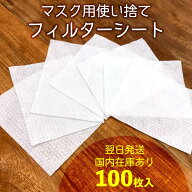 翌営業日発送 即納 マスク用 取り換えシート 100枚入り 在庫あり シート フィルター ウイルス対策 花粉対…