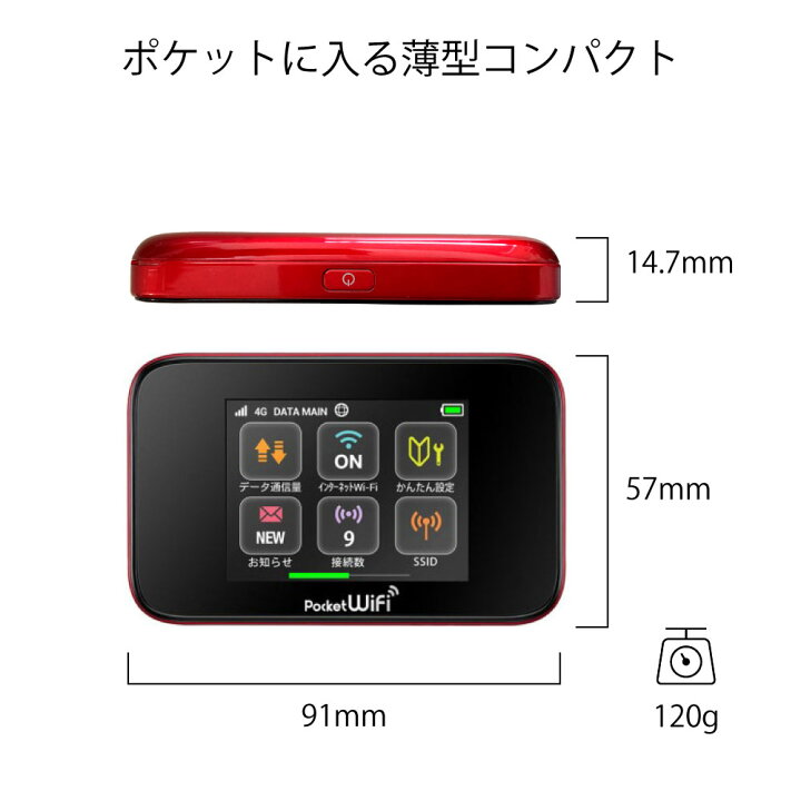楽天市場】中古 未使用品 Wi-Fi モバイル ルーター EMOBILE GL10P 赤 