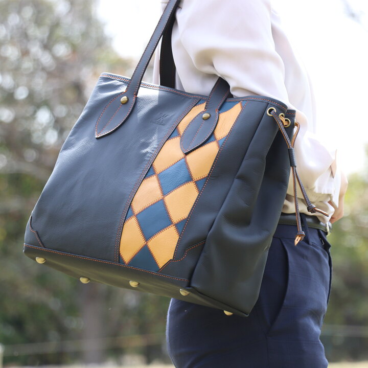 楽天市場】本革 バッグ レディース 日本製 トートバッグ アーガイル  