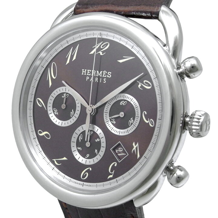 楽天市場】《メンズ》【中古】エルメス アルソー クロノグラフ デイト  