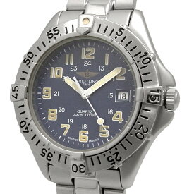 《メンズ》【中古】ブライトリング コルト メンズ クォーツ QZ A57035 デイト 青文字盤 BREITLING COLT