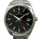 《メンズ》【中古】セイコー グランドセイコー GMT ヘリテージコレクション メンズ クォーツ QZ デイト SBGN013 9F86-0AF0 黒文字盤 SEIKO GS 箱 保証書付き