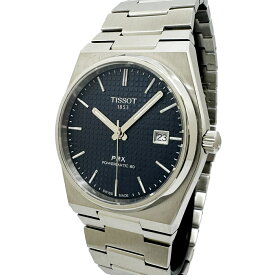 《メンズ》【中古】ティソ PRX パワーマティック80 メンズ 自動巻き デイト オートマ 青文字盤 T137.407.11.041.00 T137407A TISSOT 箱付き
