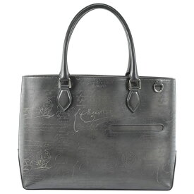 ベルルッティ 美品 美しい パティーヌ スクリット カリグラフィ トゥジュール メンズレザー トートバッグ 黒 ネログリジオ BERLUTI TOUJOURS【中古】【RCP】