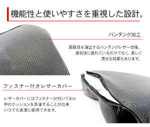 ランバーサポートクッション/低反発パンチングレザー仕様腰当てクッション1個車疲れ防止ウレタン素材トラック軽自動車