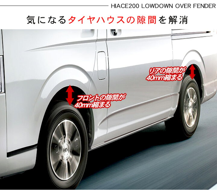 楽天市場】ハイエース 200系 ローダウンルック オーバーフェンダー 