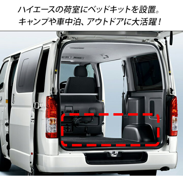楽天市場】ハイエース 200系 パーツ 標準ボディ用 ベッドキット キルト  