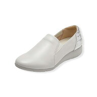 レディースシューズ【FITJOY】FJ075 WHITE GREY ホワイトグレー スリッポン
