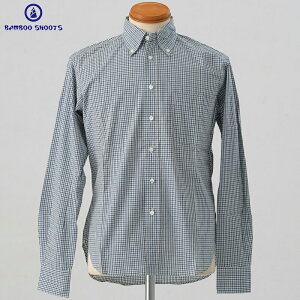 BAMBOO SHOOTS �o���u�[�V���[�g INDIGO CK B.D. SHIRT �C���f�B�S �`�F�b�N �{�^���_�E���V���c 3011703 TATTERSALL �^�b�^�[�\�[�� ���{�� ��100��