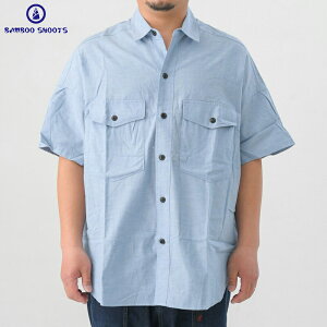 BAMBOO SHOOTS �o���u�[�V���[�g BIG SHORT SLEEVE CHAMBRAY SHIRT �r�b�O �V���[�g�X���[�u �V�����u���[ �V���c BLUE �u���[ �����Y VOTE MAKE NEW CLOTHES �{�[�g���C�N�j���[�N���[�Y ���{�� ��100��