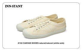 INN-STANT CANVAS SHOES #102 インスタント キャンバスシューズ natural/natural アイボリー ホワイト スニーカー 靴 シンプル 天然素材