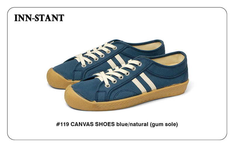 INN-STANT CANVAS SHOES #119 インスタント キャンバスシューズ blue/natural ブルー スニーカー 靴 シンプル 天然素材