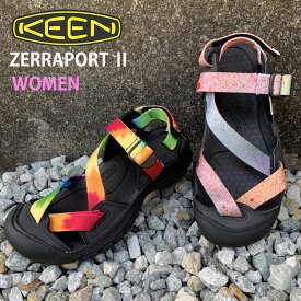 レディース キーン アウトドアサンダル 【KEEN】ZERRAPORT2 ゼラポートツー ウォータープルーフ 2色 MULTI/BLACK 1024702 MULTI TYE-DYE/BLACK 1022501 カジュアル 速乾 SHANTiiコラボレーションサンダル含む 街履 オシャレ