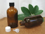 遮光瓶 Tアンバー 100ml ドロップ栓付