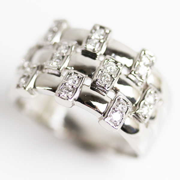 買い物Pt900プラチナ リング・指輪 ダイヤモンド0.32ct 14.5号 11.0g MR5628 レディース