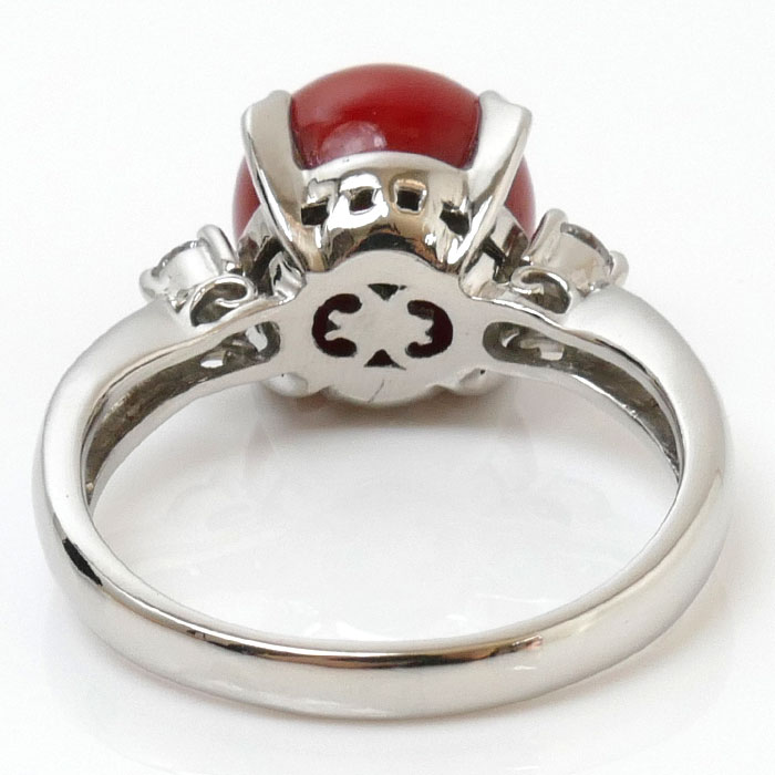 楽天市場】Pt900プラチナ リング・指輪 サンゴ約10.3mm ダイヤモンド