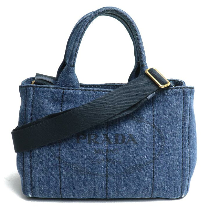 楽天市場】PRADA プラダ カナパ デニム 2Wayショルダーバッグ デニム 