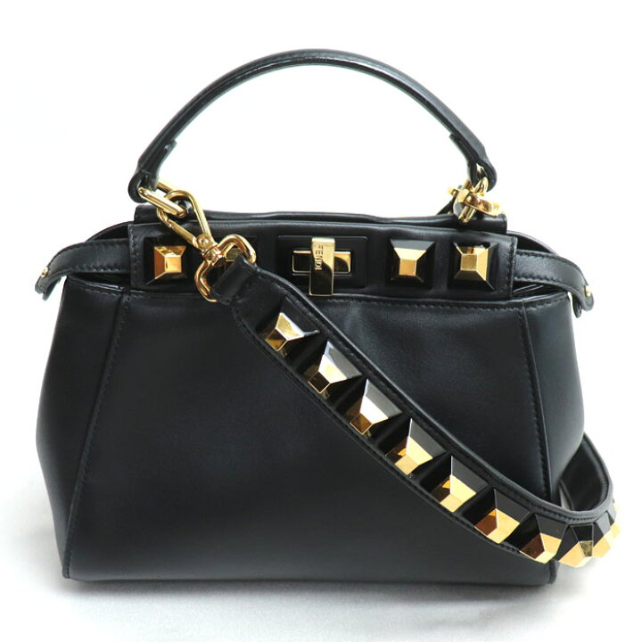 楽天市場】FENDI フェンディ ミニピーカブー スタッズ 2Wayショルダー  