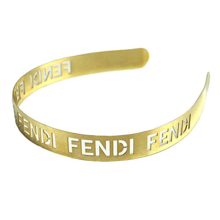 楽天市場】FENDI フェンディ ロゴ カチューシャ ゴールド レディース 