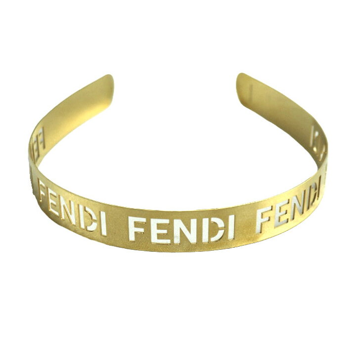 楽天市場】FENDI フェンディ ロゴ カチューシャ ゴールド レディース 