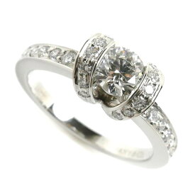 【エントリーでポイント5倍！】TIFFANY&Co. ティファニー Pt950プラチナ リボン エンゲージメント リング・指輪 ダイヤモンド0.44ct 8号 4.9g レディース【中古】【美品】