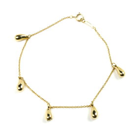 TIFFANY&Co. ティファニー K18YG イエローゴールド ティアドロップ 5連 ブレスレット 6.0g 17.5cm レディース【中古】