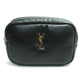 SAINT LAURENT PARIS サンローランパリ カサンドラ コスメポーチ クラッチバッグ ブラック 767101AACX71000 レディース【中古】【美品】