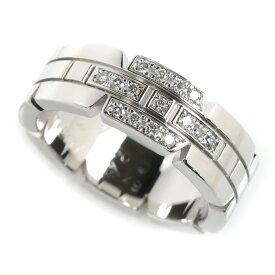 CARTIER カルティエ K18WG ホワイトゴールド タンクフランセーズ リング・指輪 ダイヤモンド 9号 49 8.5g レディース【中古】【美品】